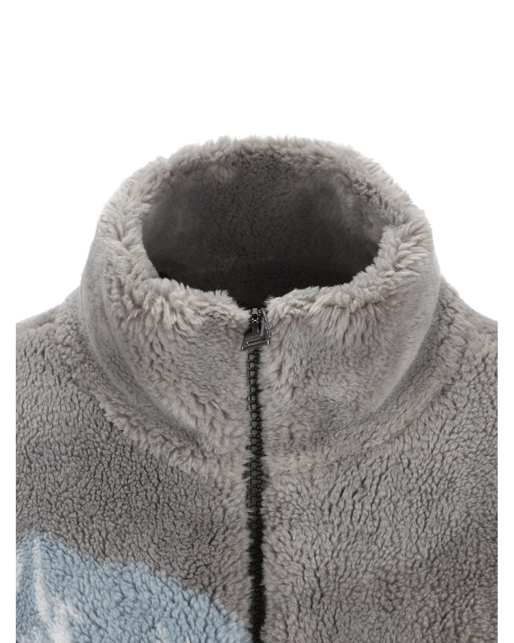 Herno Gray Alpine Teddy Zip Jacket for men