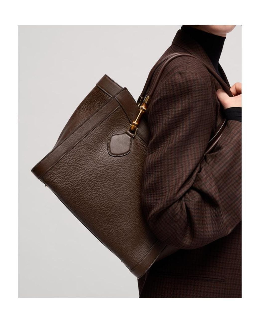 Gucci Brown Bamboo Tote Medium Bag