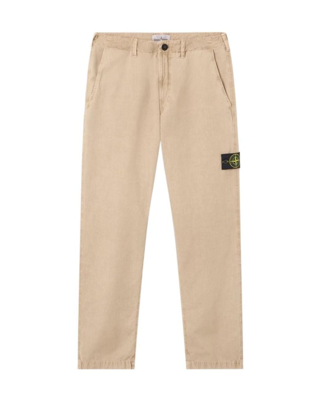 Stone Island Natural Logo Patch Straight-Leg Trousers for men