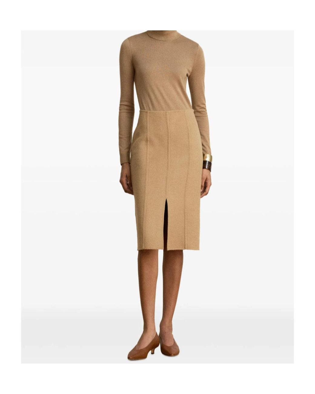 Ralph Lauren Brown Lauren Ribbed Turtleneck Knitted Sweater