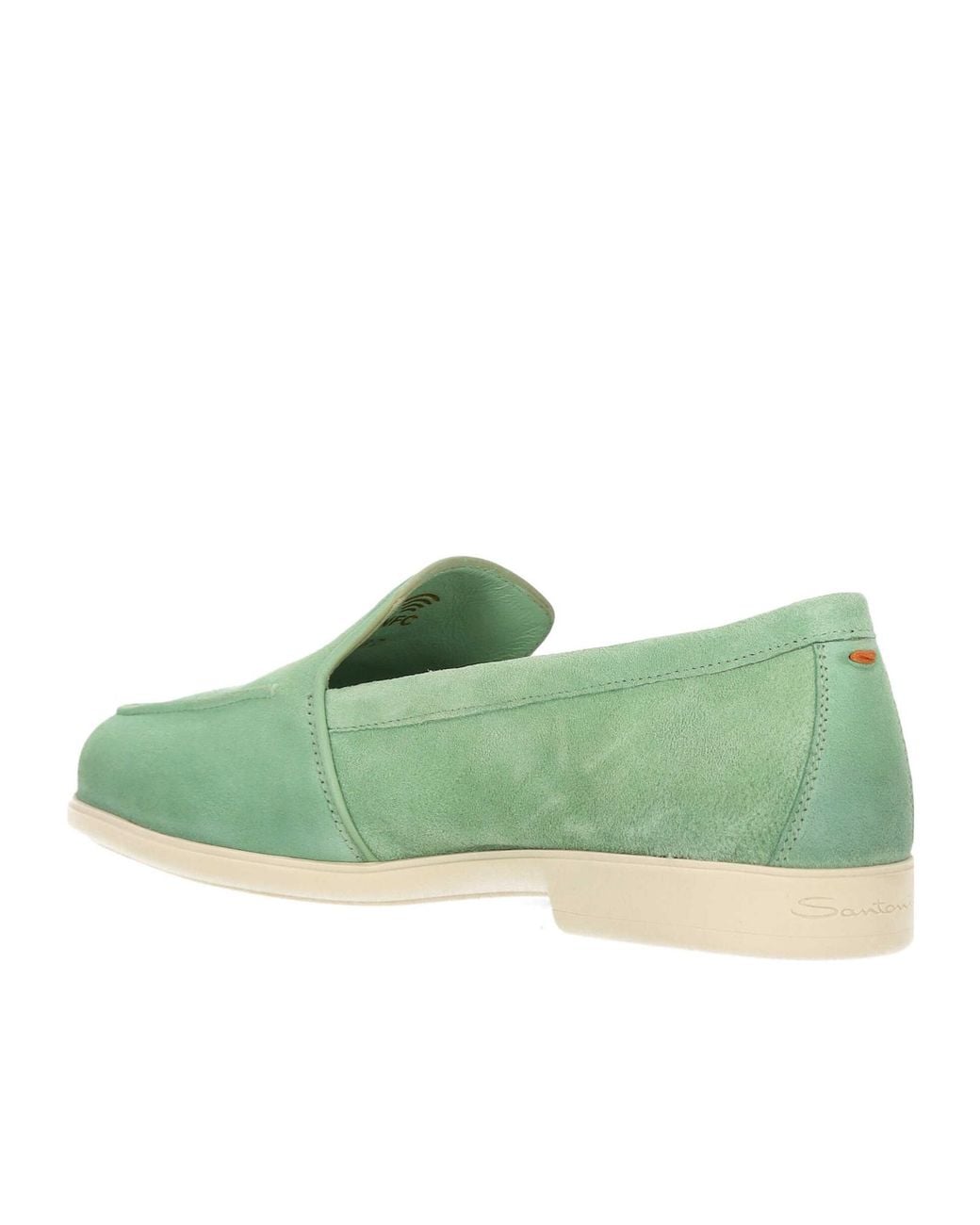 Santoni Green Slip-On Flat Shoes