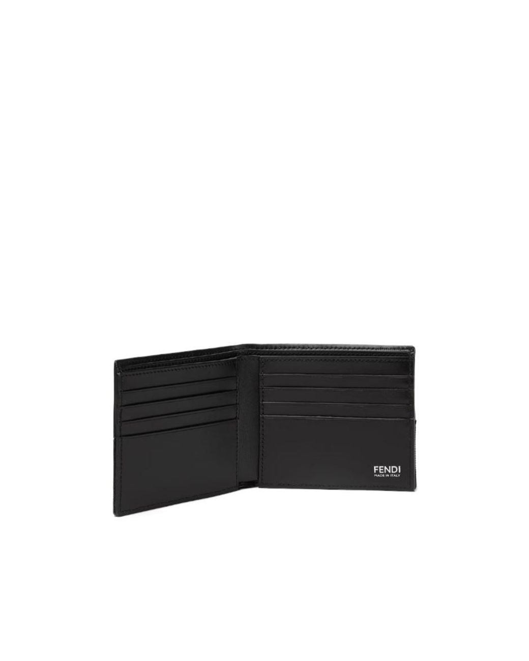 Fendi Black Ff Jacquard Bi-Fold Wallet for men