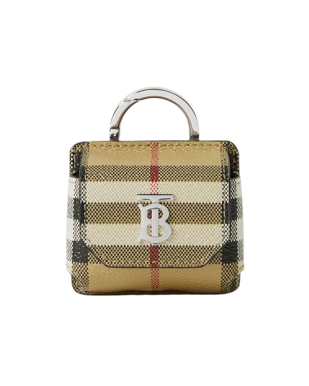 Burberry Metallic Logo Plaque Foldover Airpod Pro Case for men