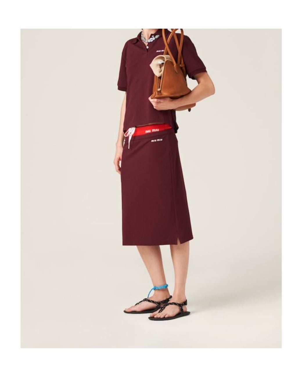 Miu Miu Purple Cotton Piqué Skirt