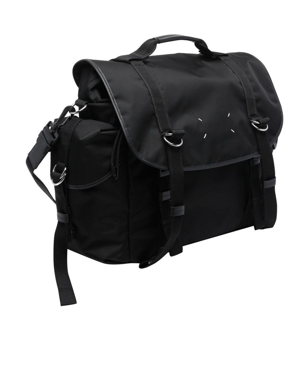 Maison Margiela Black Four-Stitch Backpack for men