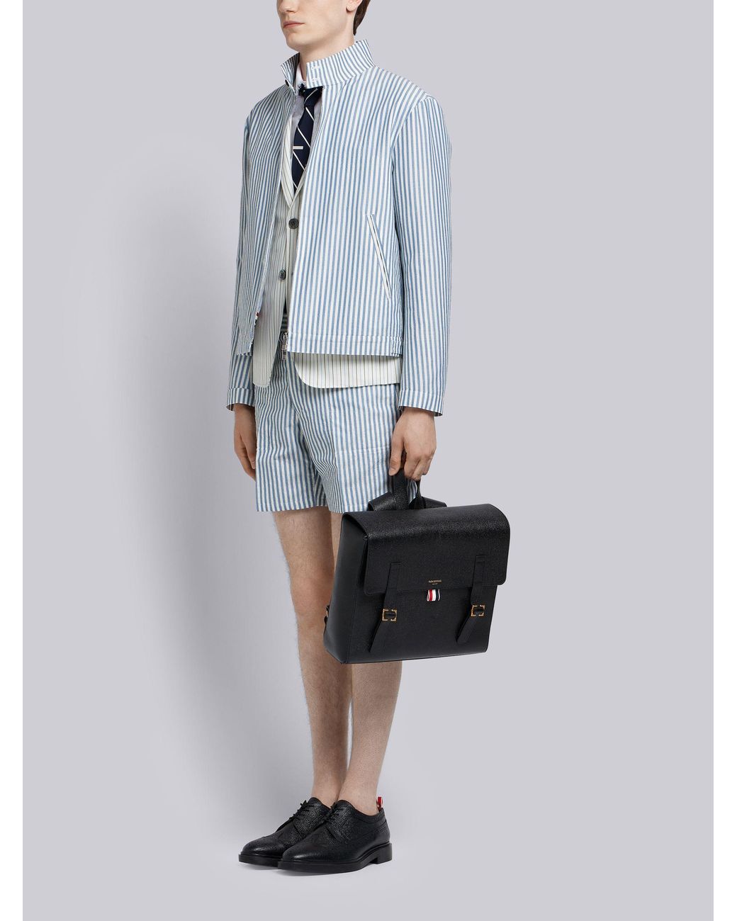 Thom Browne Black Rwb Structured Backpack for men