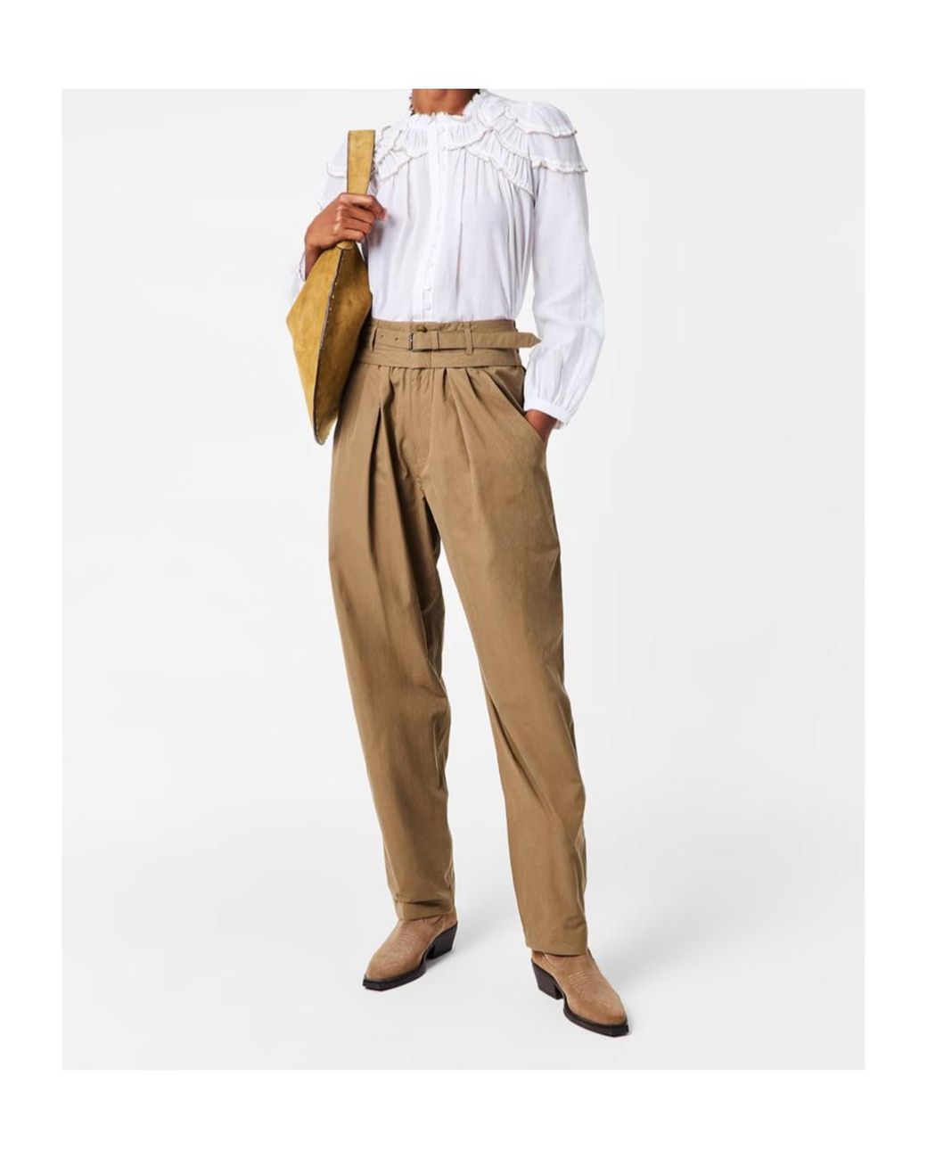 Isabel Marant Natural Wide-Leg Casual Pants