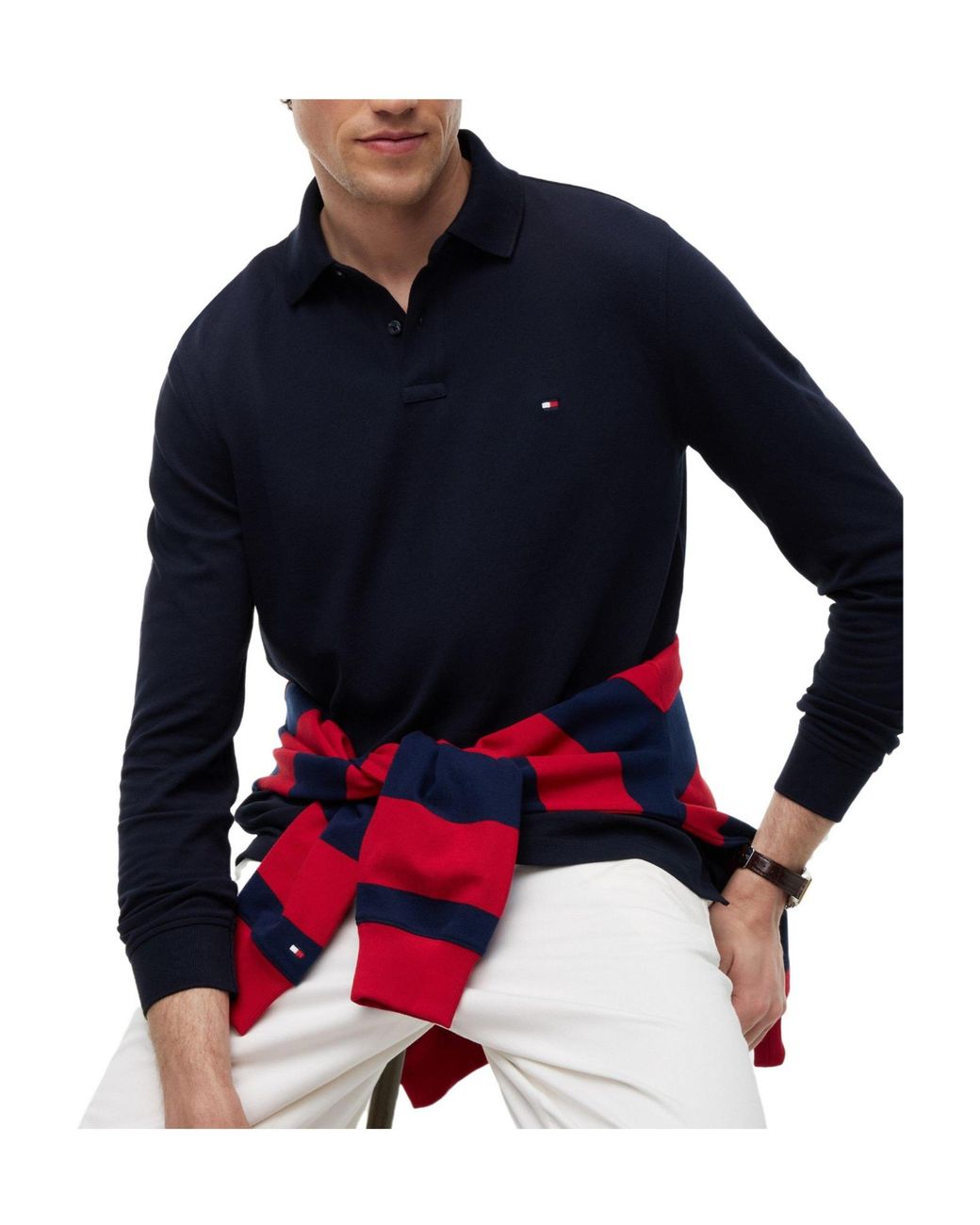 Tommy Hilfiger Blue Long Sleeve Polo Shirt for men