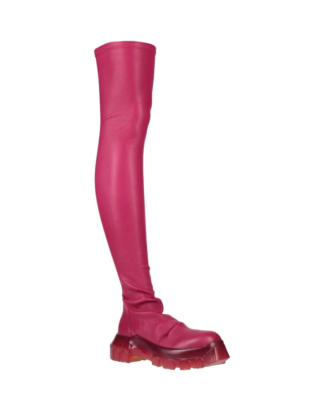 Rick Owens Red Chunky-Soled Leather Boots