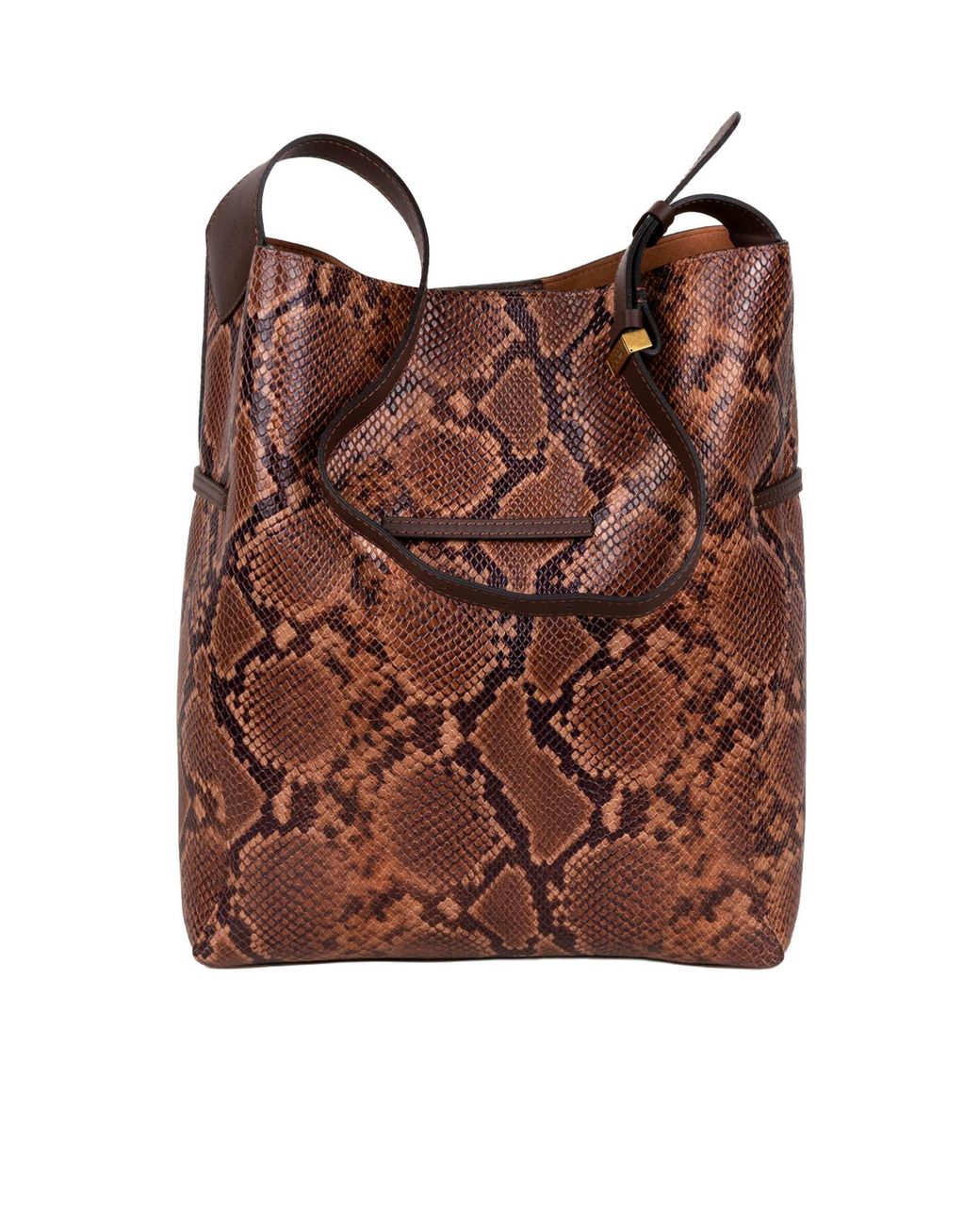 Gianni Chiarini Brown Large Sienna Animal-Print Drawstring Shoulder Bag