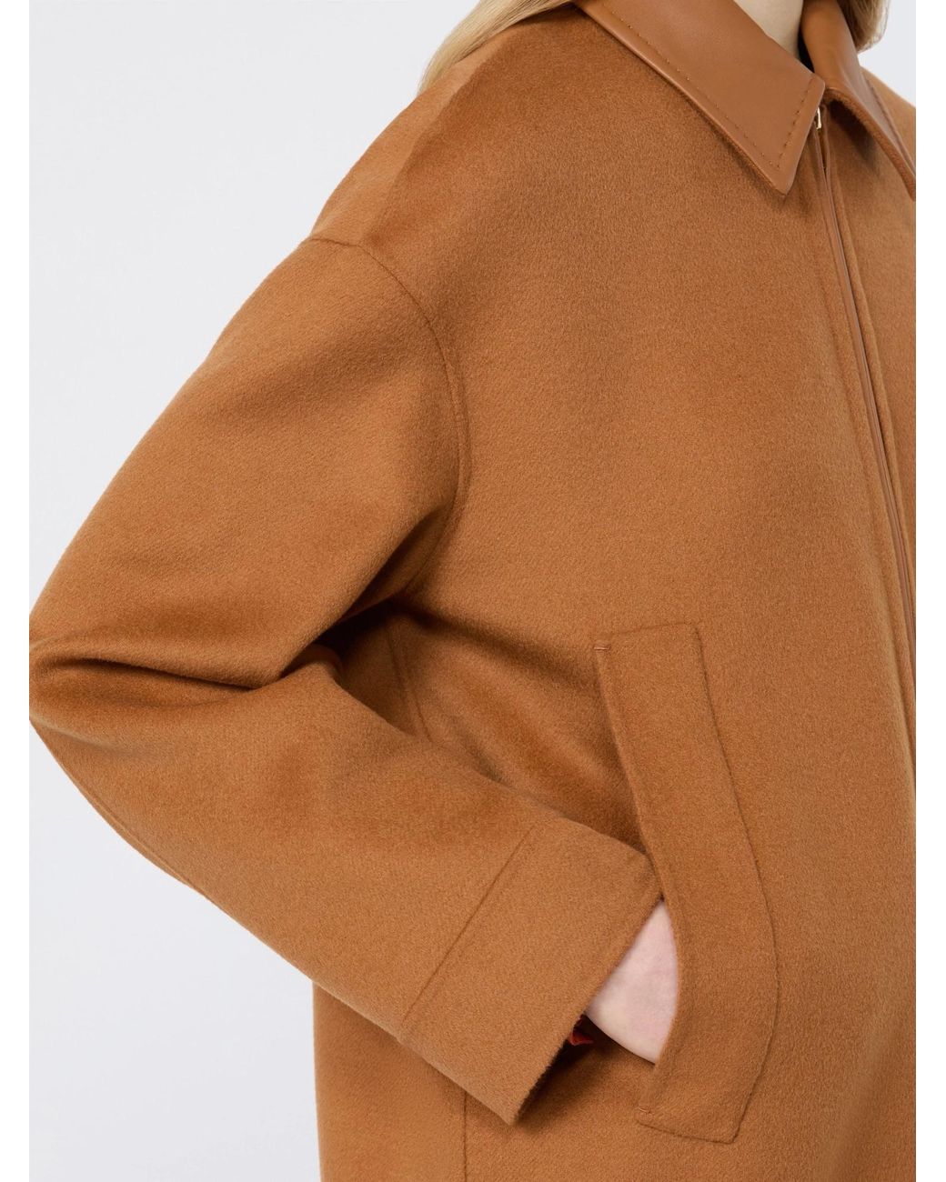 Max Mara Brown Studio Zip-Up Collar Jackets