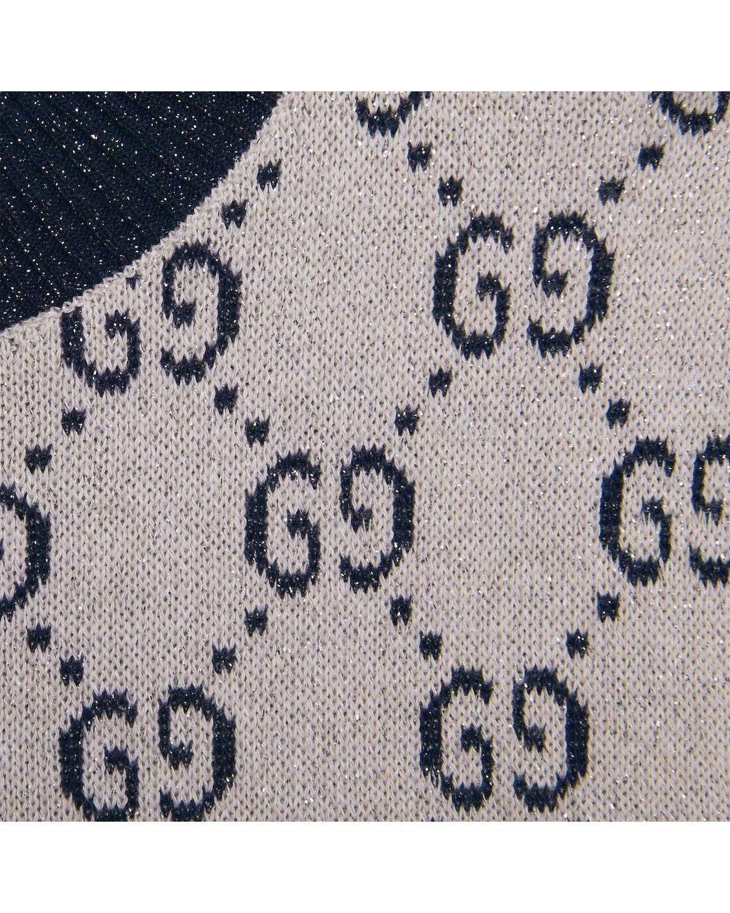 Gucci Gray Gg Lamé Jacquard Top