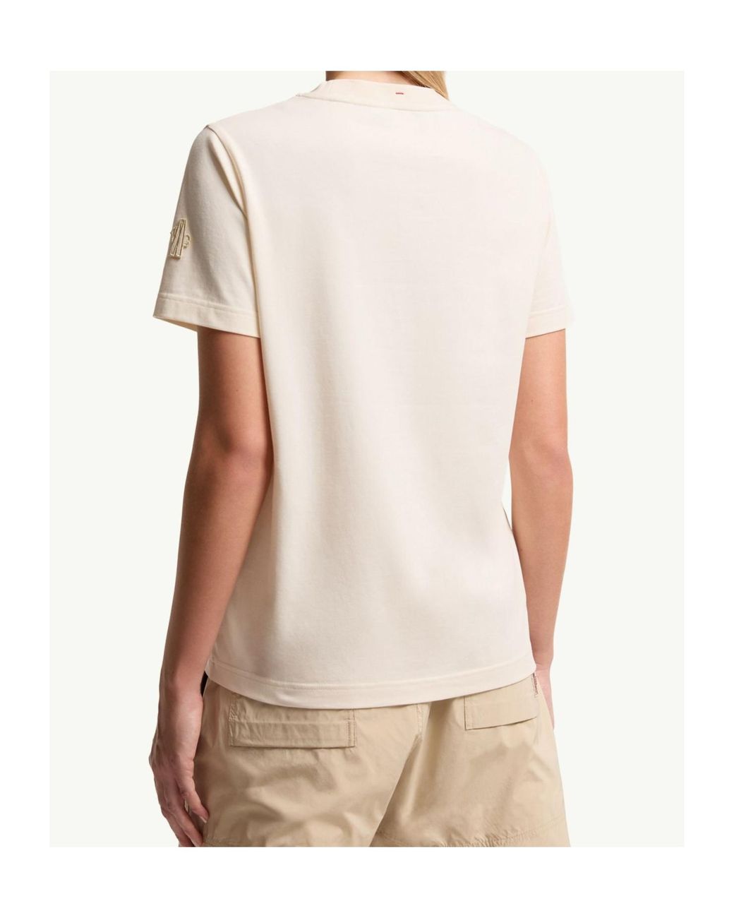 Moncler White Grenoble Botanical Patch Crewneck T-Shirt