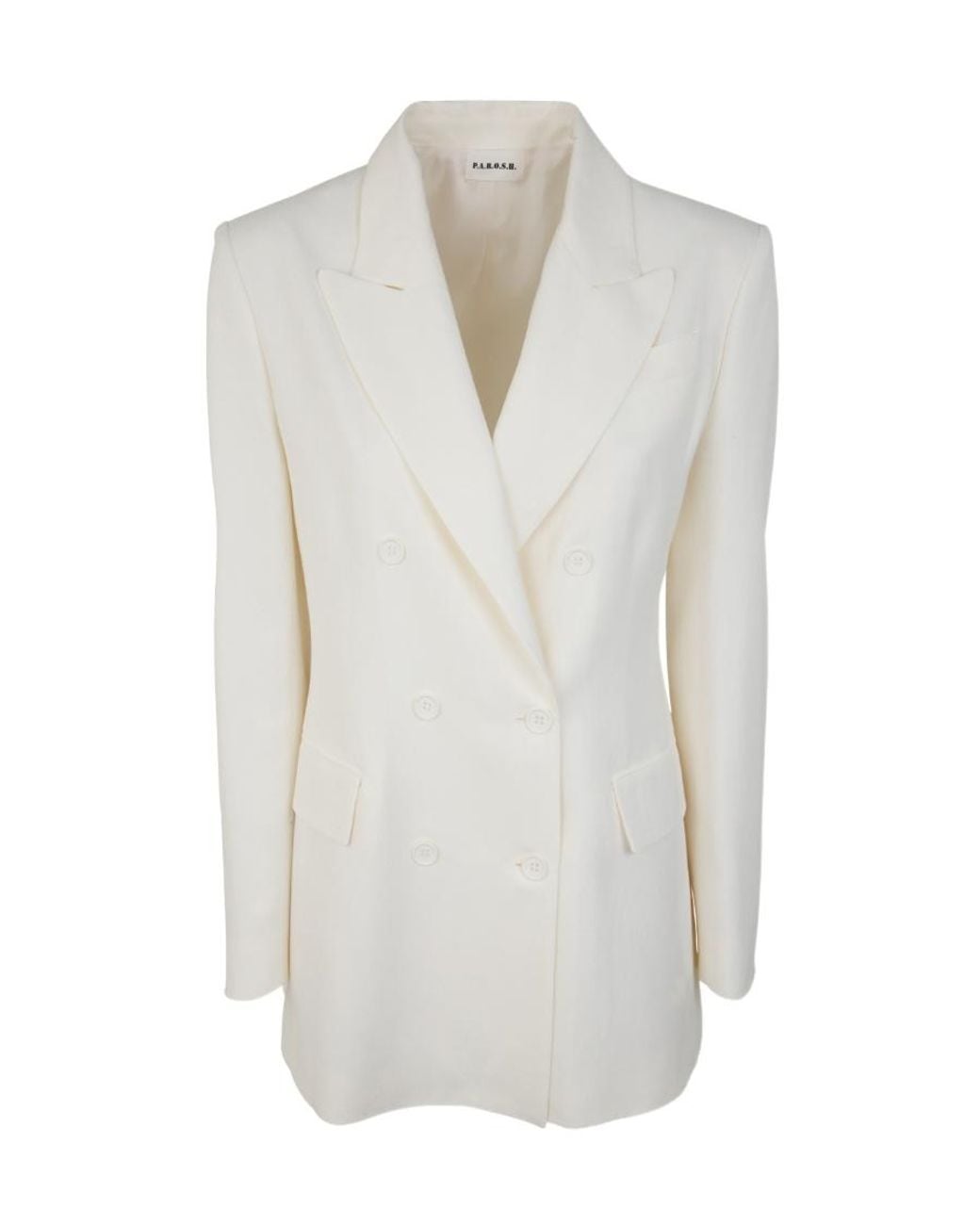 P.A.R.O.S.H. White Double-Breasted Blazer