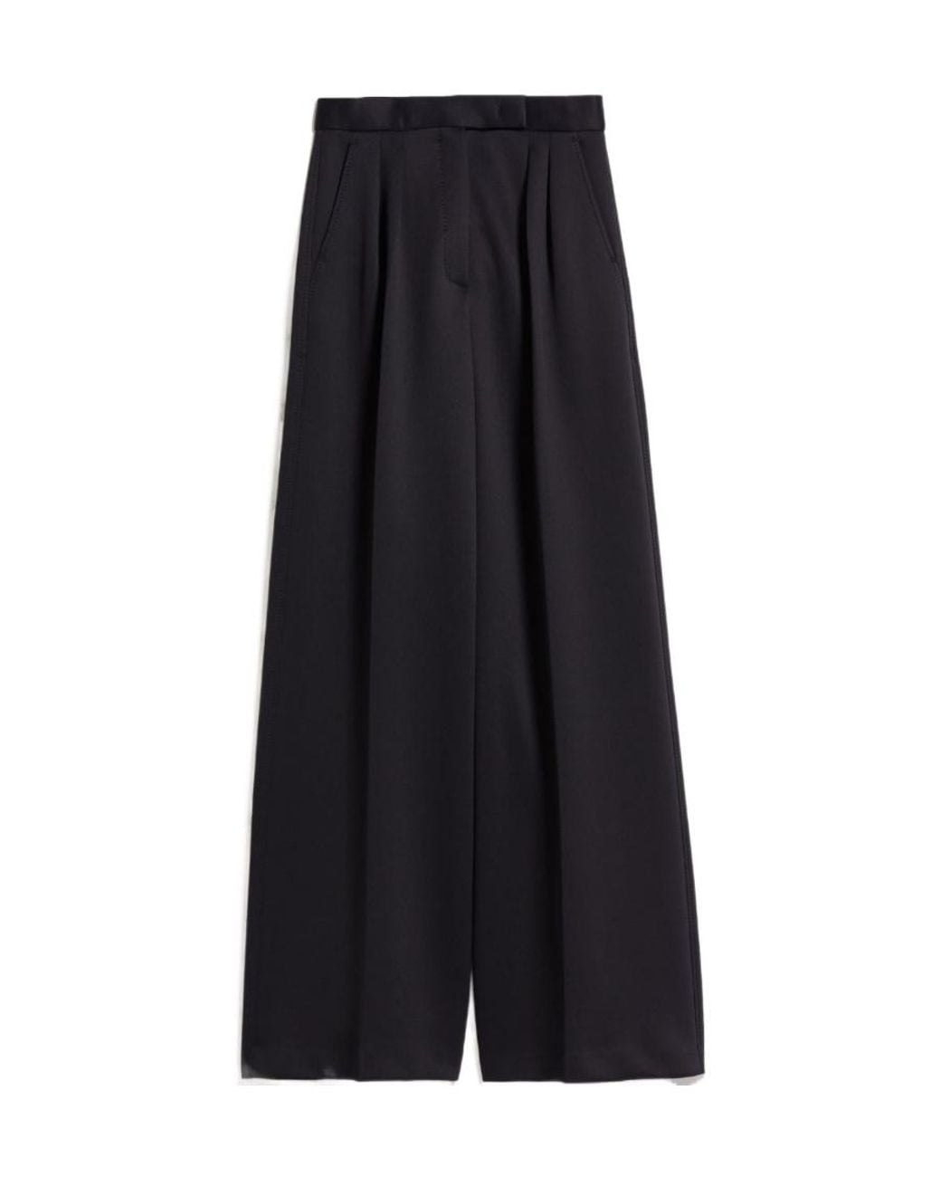 Max Mara Blue Zinnia Pleat Detailed High Waist Pants