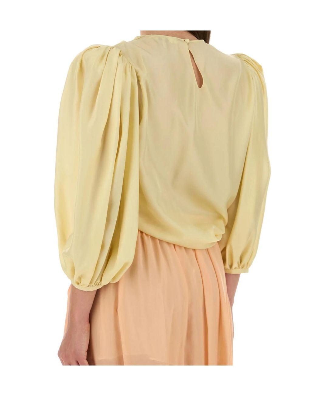 Chloé Natural Chloé Draped Cropped Top