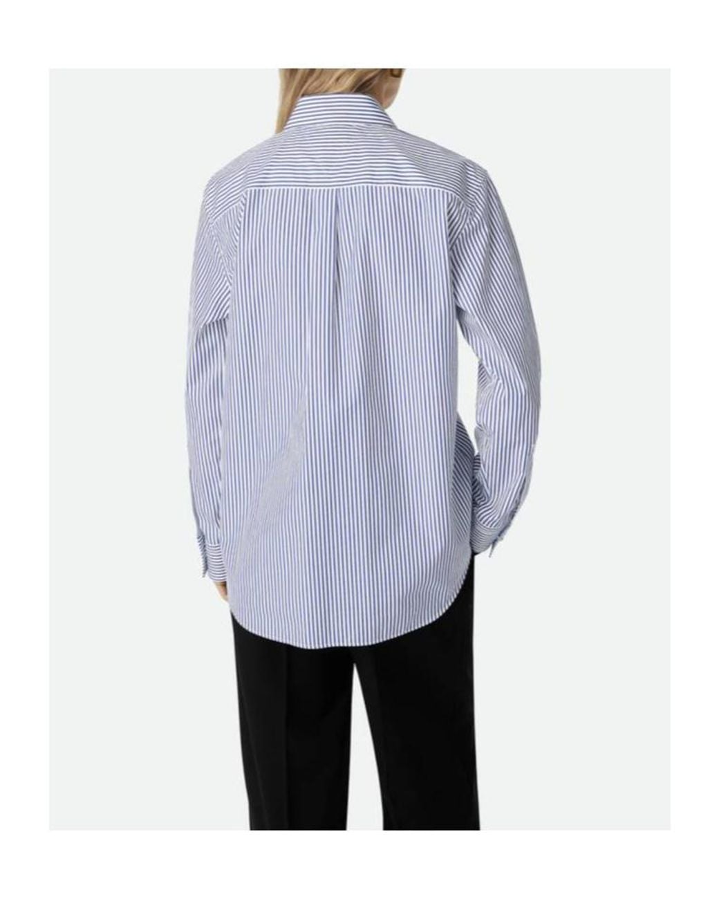Bottega Veneta Blue Pinstripe Cotton Poplin Shirt