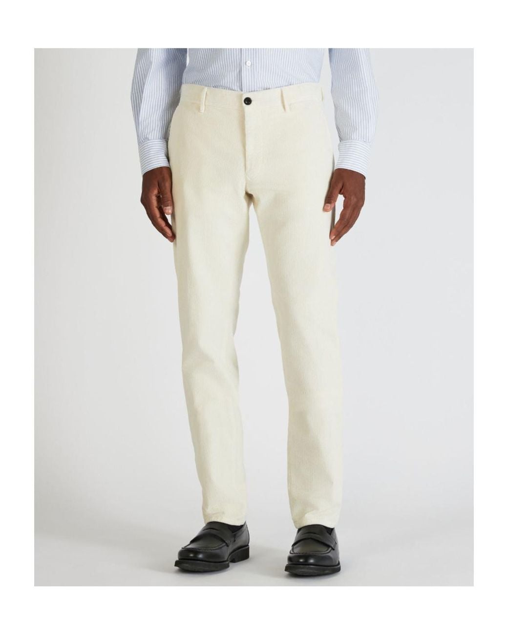 Incotex White Slim-Fit Corduroy Pants for men