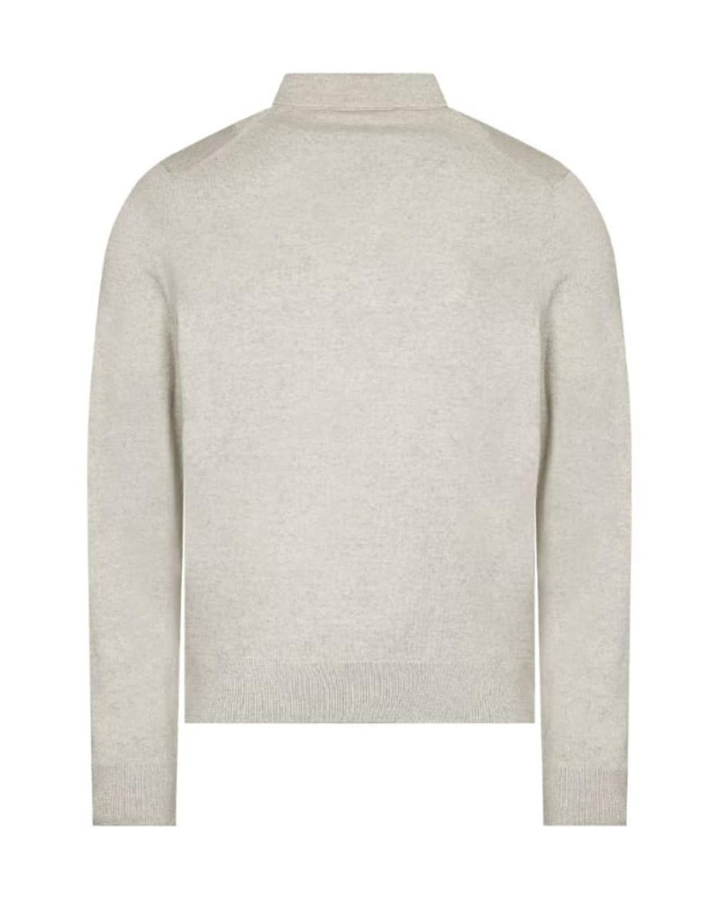 Maison Kitsuné Gray Maison Kitsuné Fox Head Patch Knit Polo Shirt for men