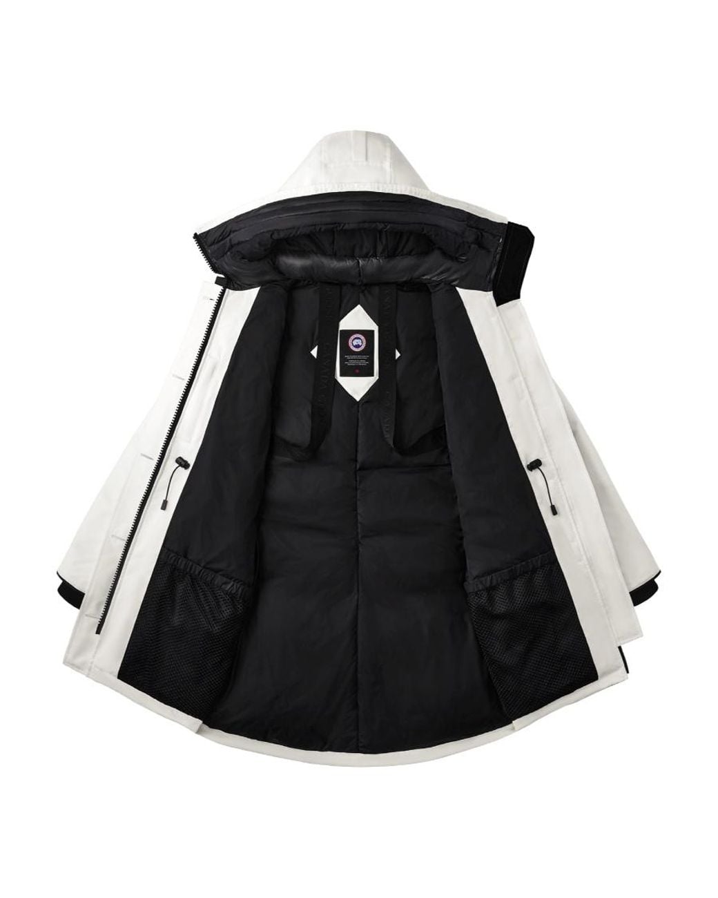 Canada Goose White Rossclair Hooded Shell Coat