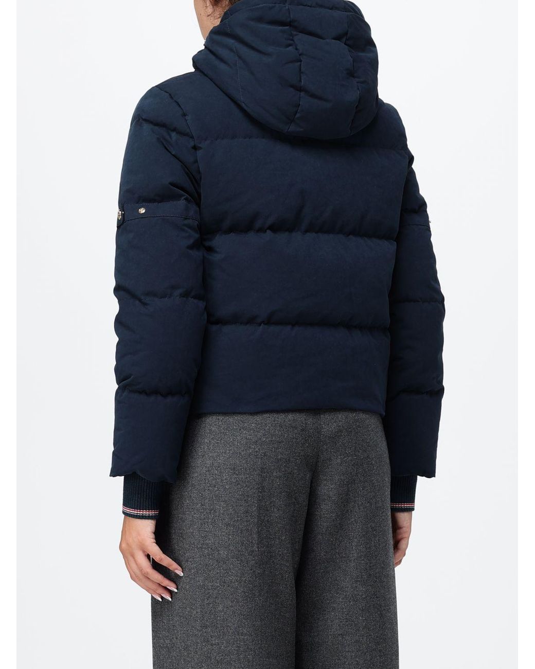 Thom Browne Blue Hooded Down Jacket
