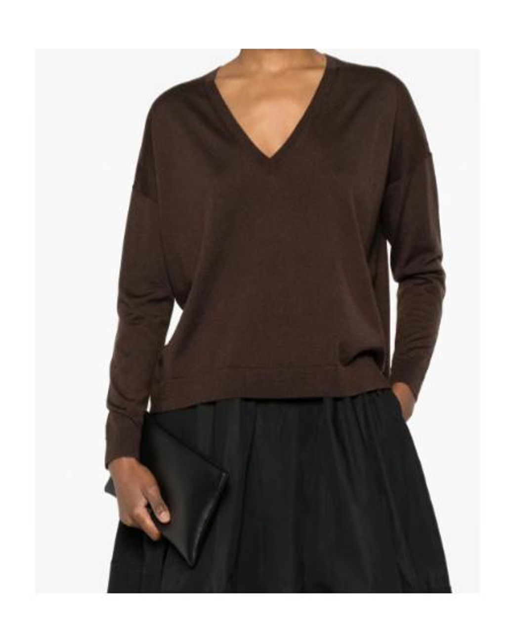 Co. Brown V-Neck Cashmere Sweater