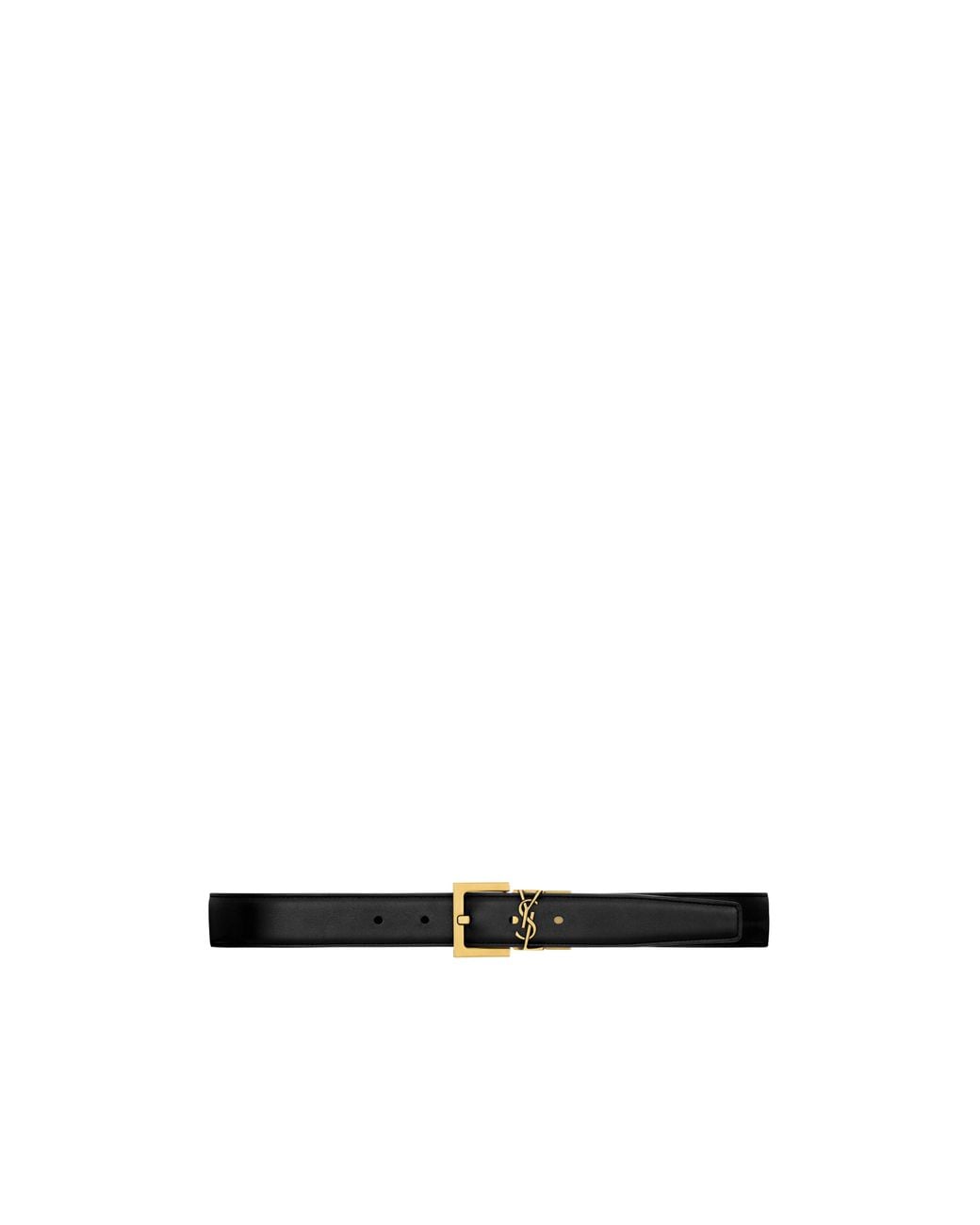 Saint Laurent White Cassandre Reversible Belt