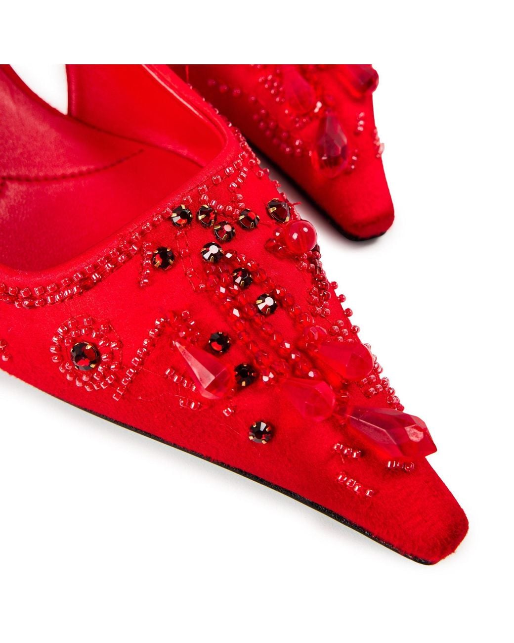 Prada Red Slingback Kittenheel Pump