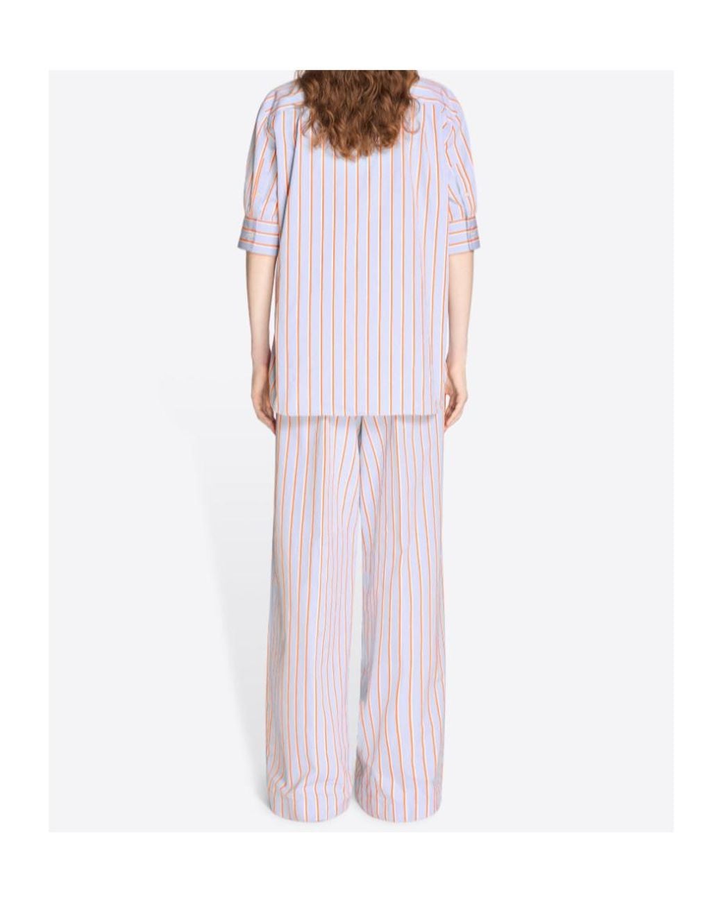 Dries Van Noten Purple Striped Pleated Trousers