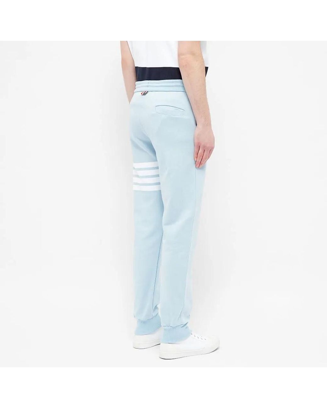 Thom Browne Blue Four-Bar Detailed Track Pants for men