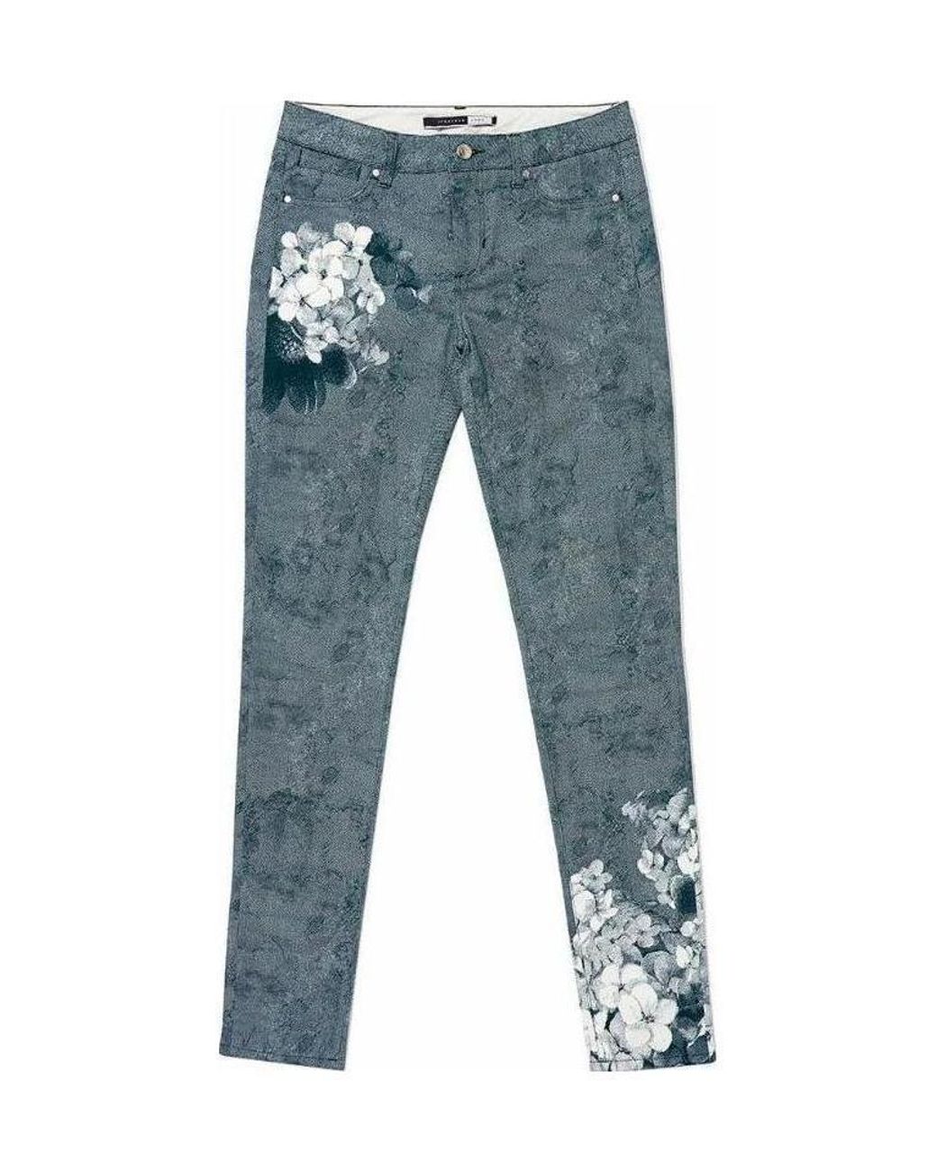 Sportmax Blue Flower Printed Jeans