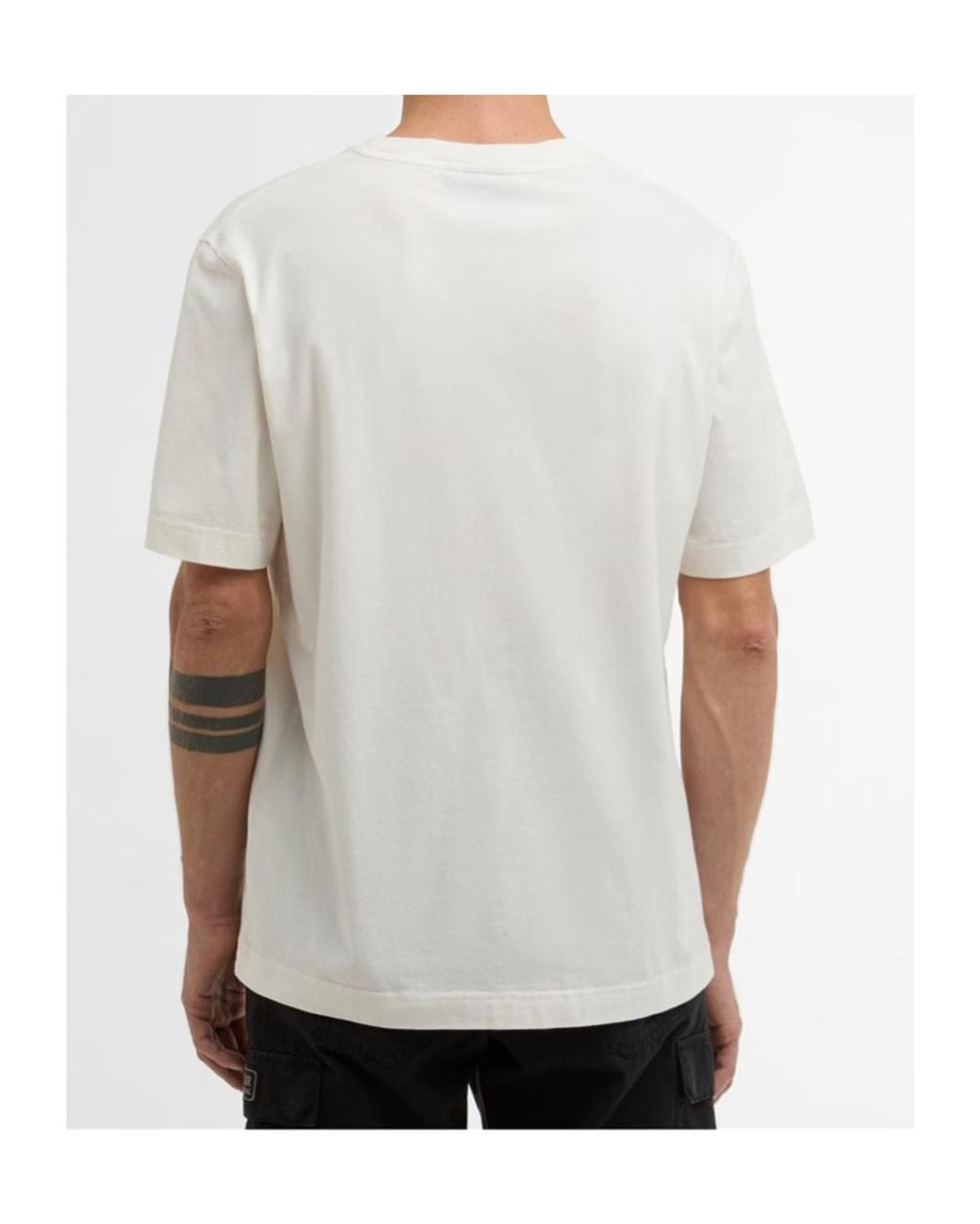 Barbour White Motorcycle Graphic T-Shirt for men