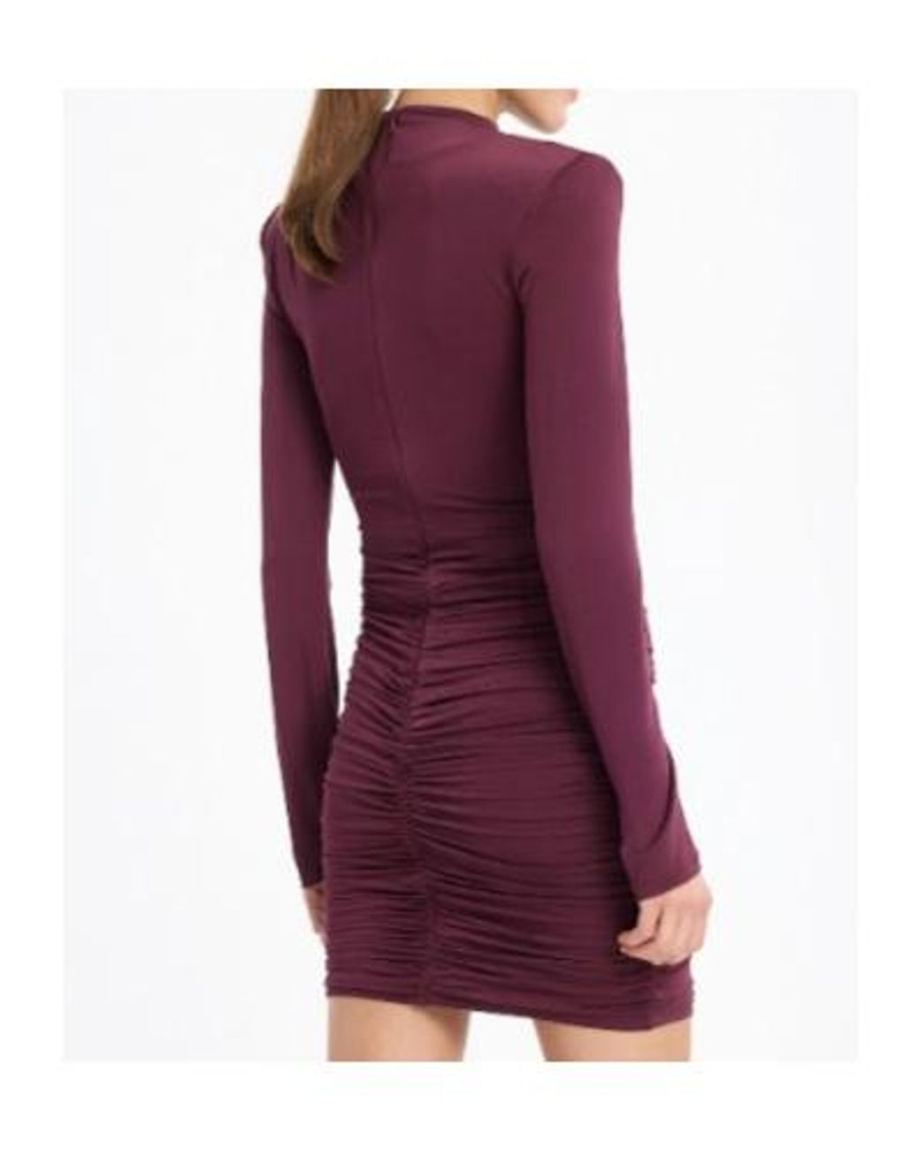 ROTATE BIRGER CHRISTENSEN Purple Draped Ruched Mini Dress
