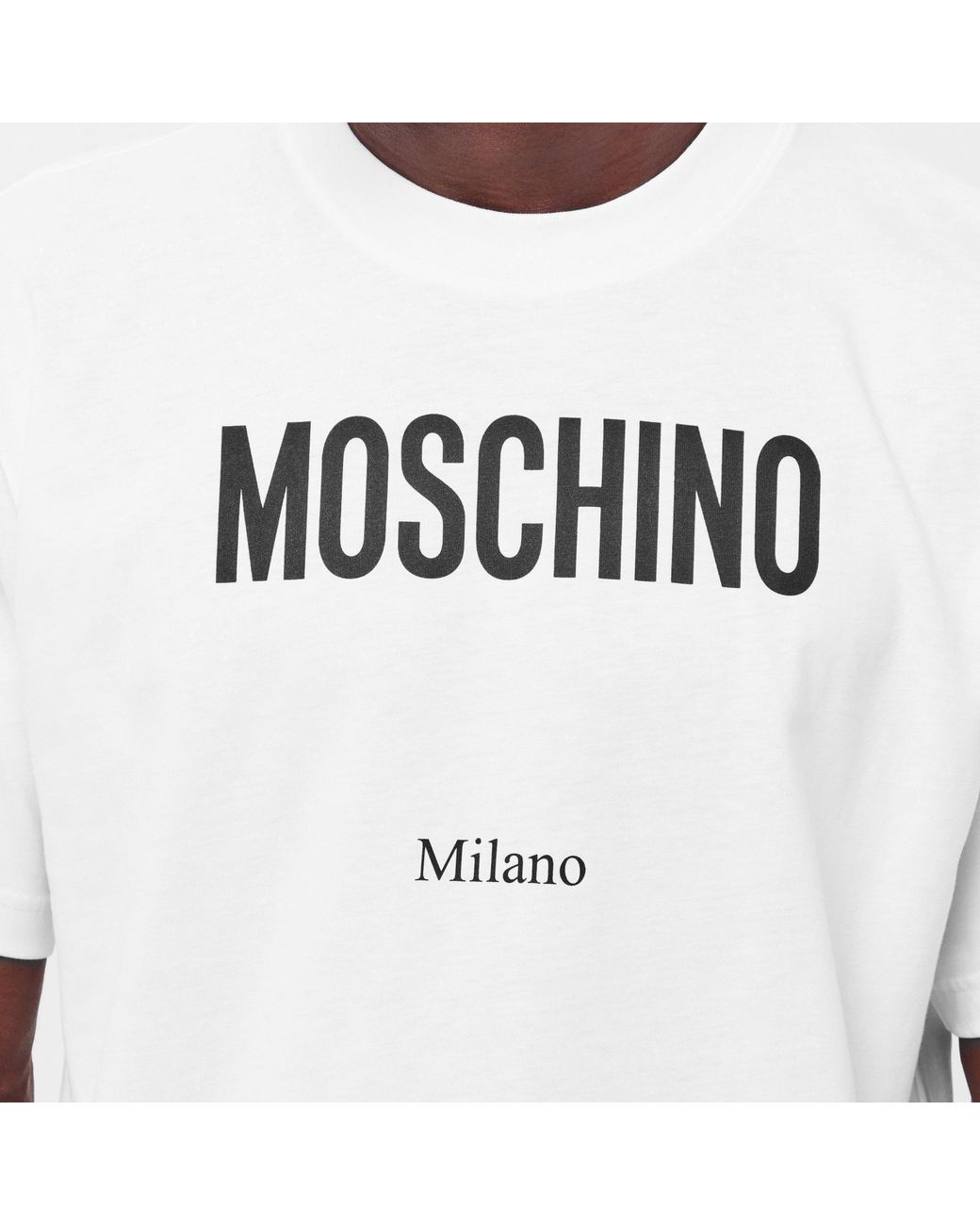 Moschino White Crewneck Shortsleeve Tee for men