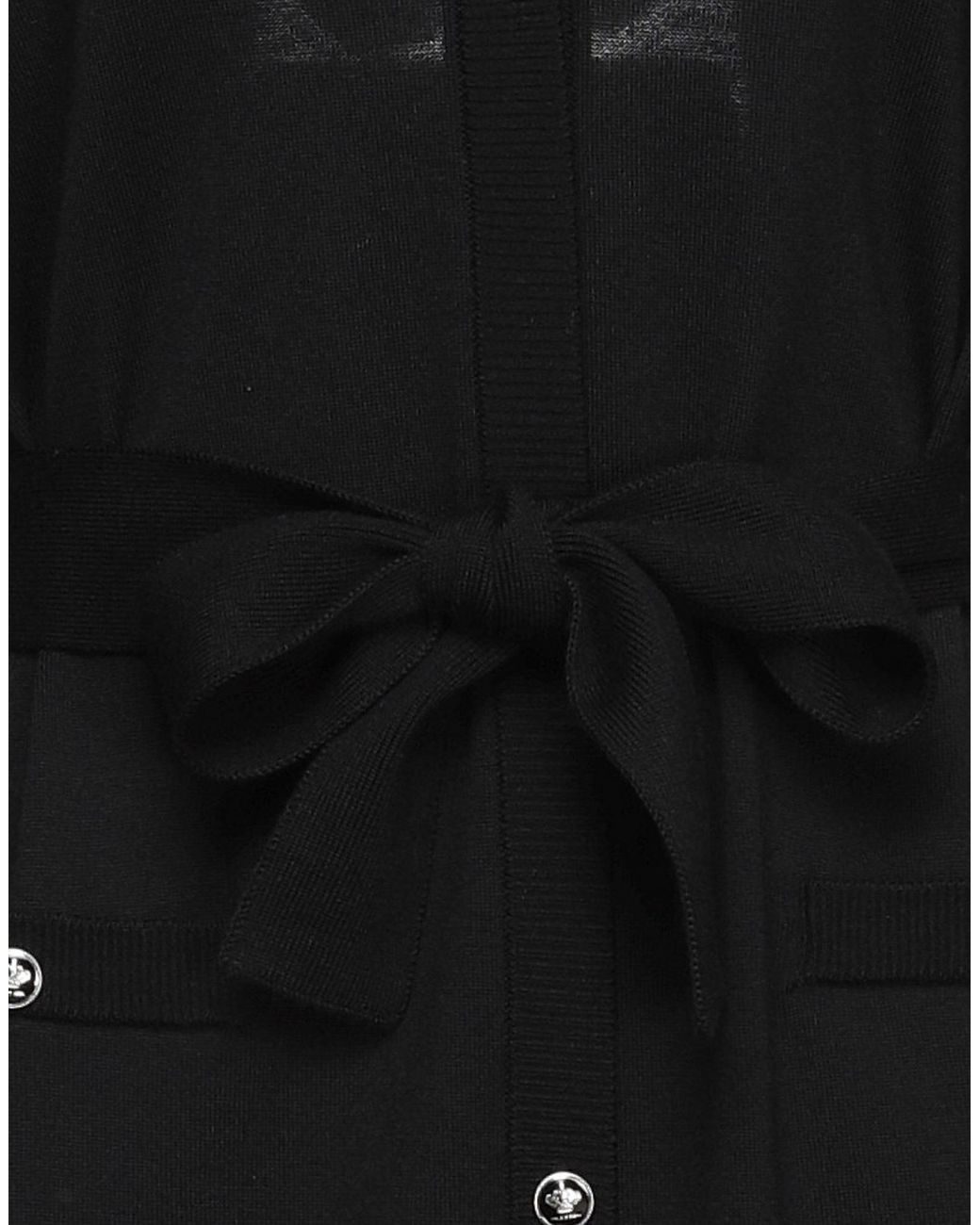 Dolce & Gabbana Black Minimalist V-Neck Long-Sleeve Knit Cardigan