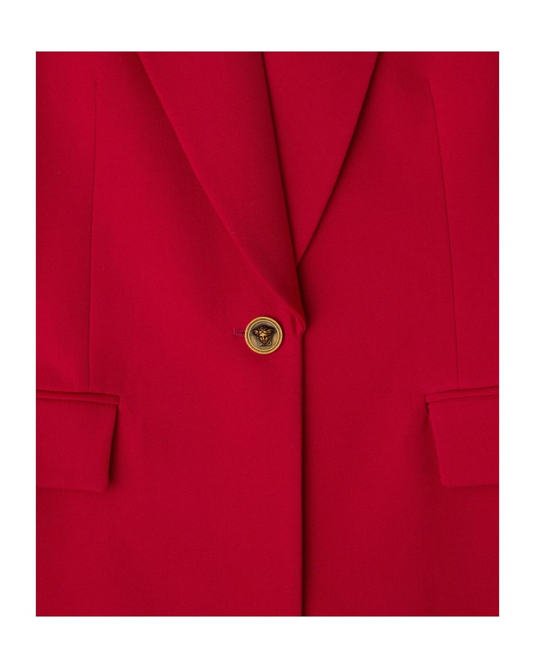 Versace Red Medusa-Button Peak-Lapel Blazer