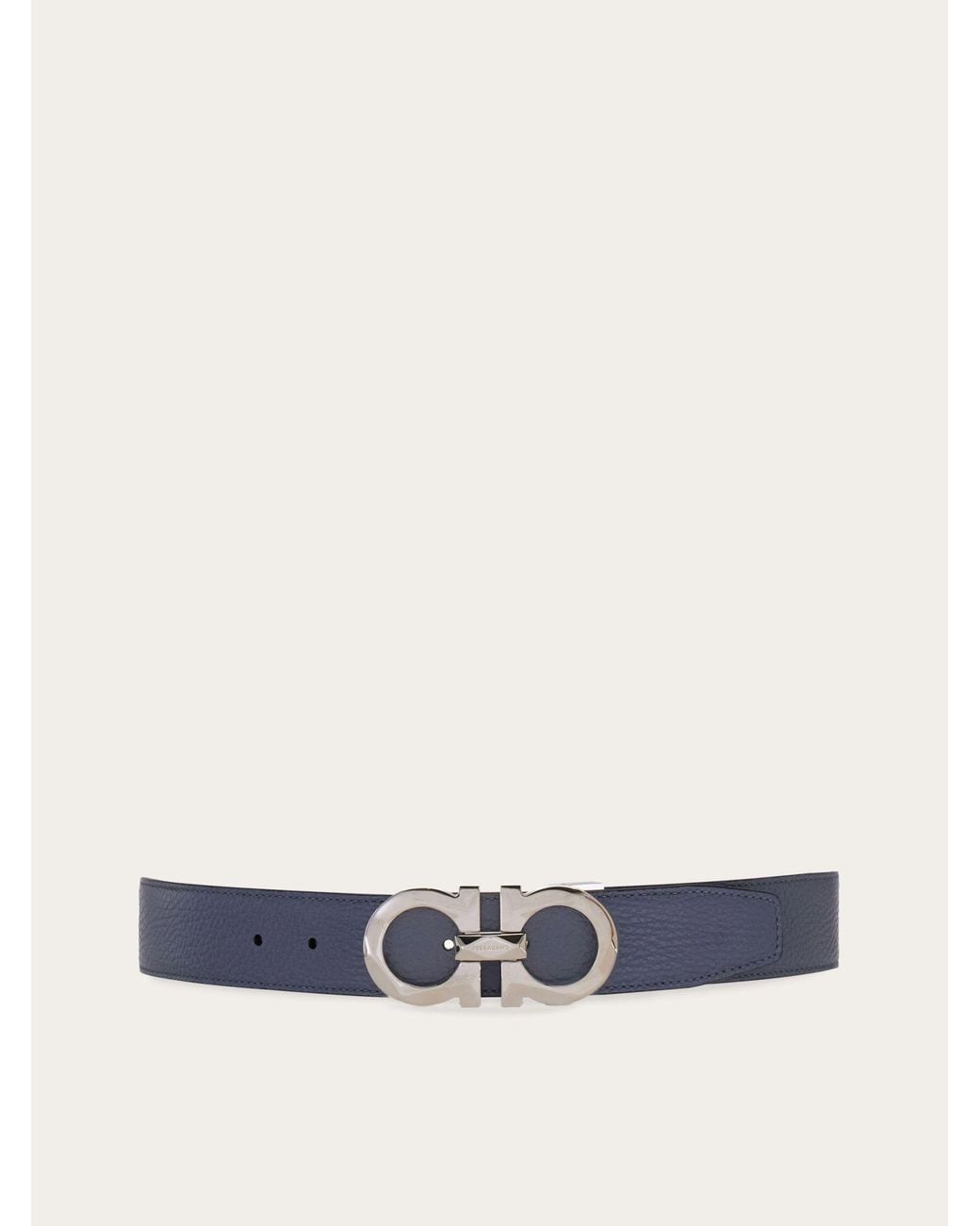 Ferragamo White Ferragamo Reversible Gancini Buckle Belt for men