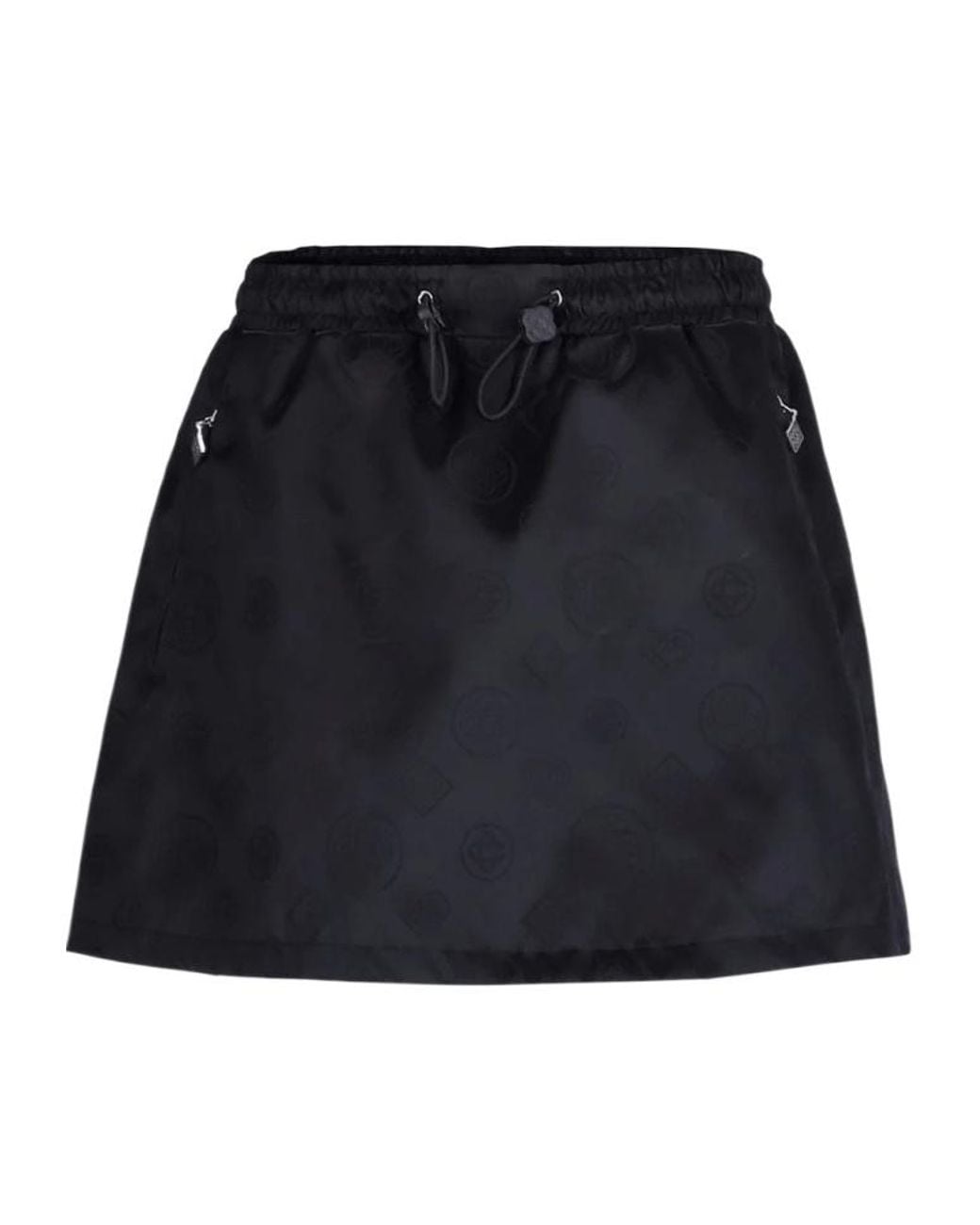 Casablanca Black All-Over Patterned Drawstring Mini Skirt