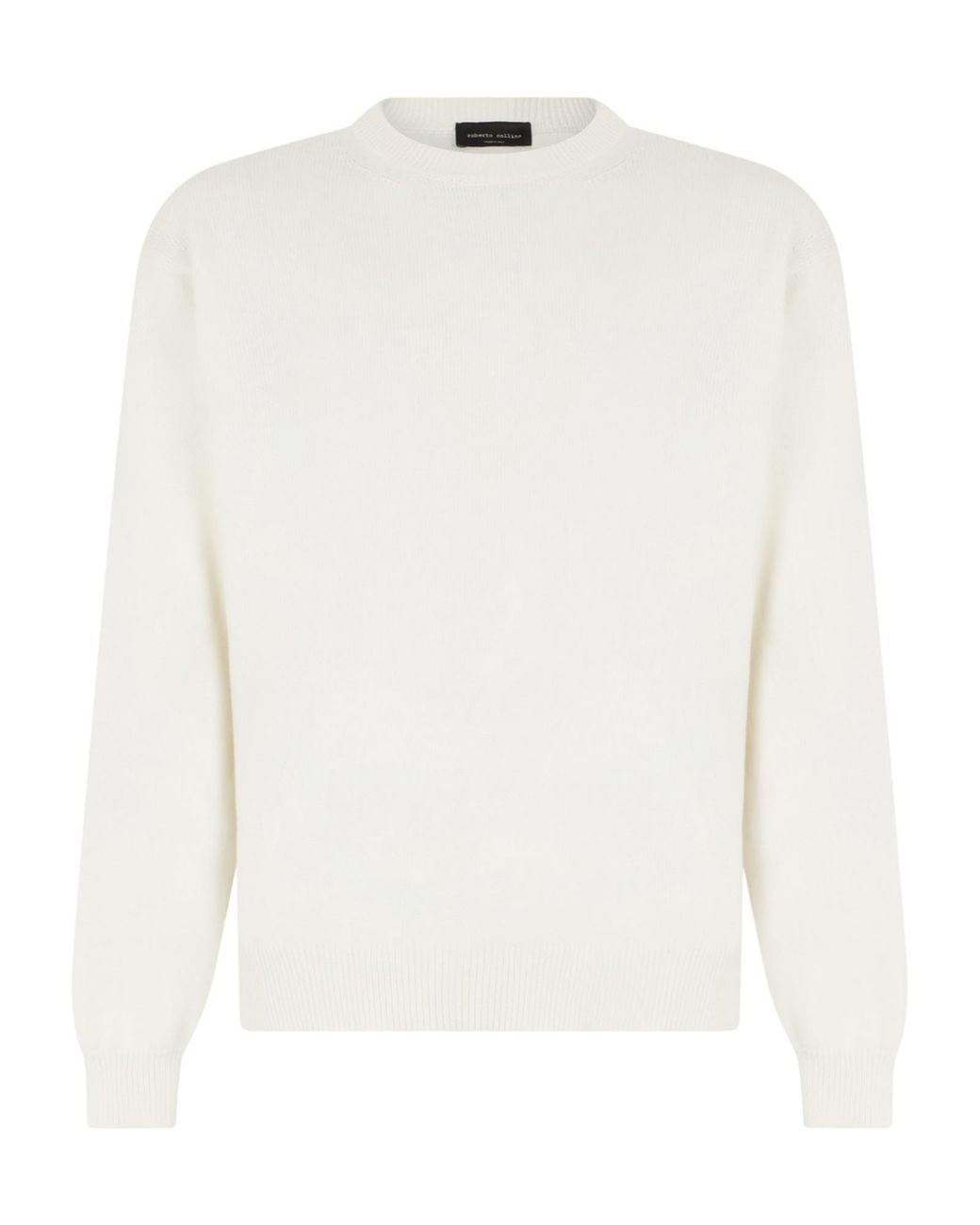Roberto Collina White Crewneck Knitted Sweater for men