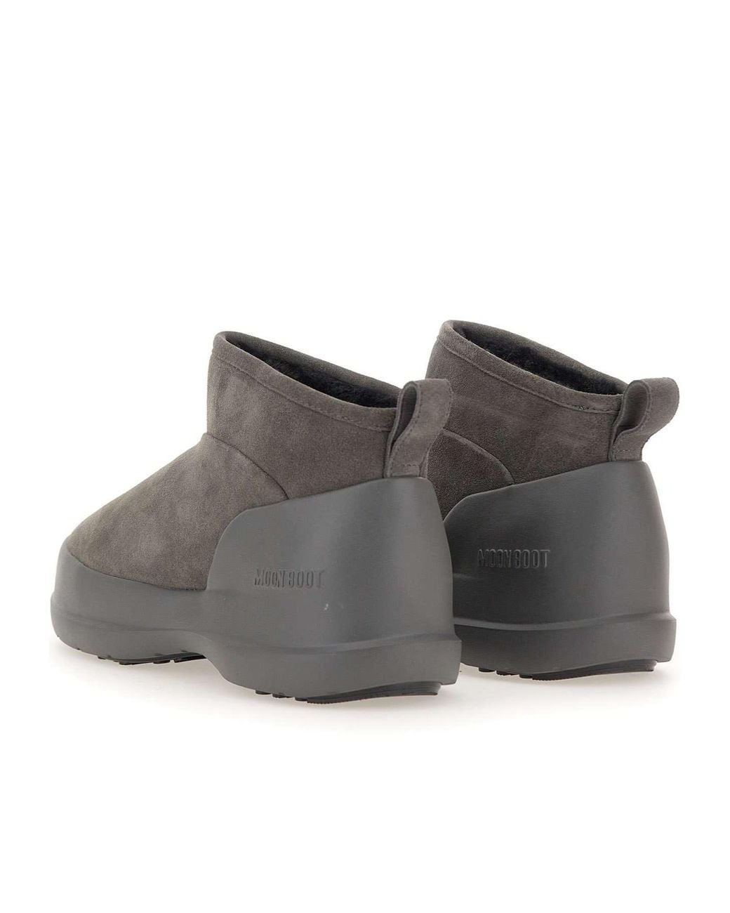 Moon Boot Gray Luna Logo Debossed Slip-On Boots for men
