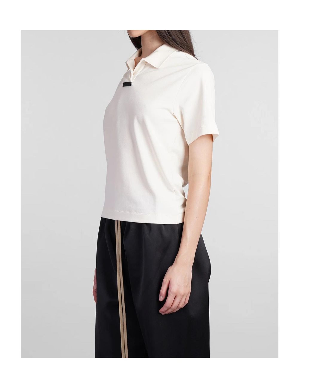 Fear Of God White Piqué Cropped Polo Top