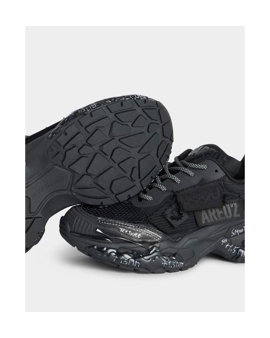 DSquared² Black Faster Chunky Low-Top Sneakers for men
