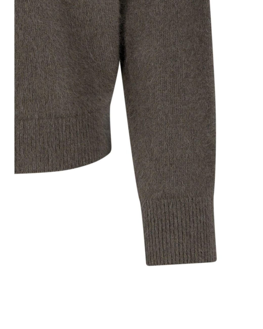 Amomento Gray Knitted Hoodie for men