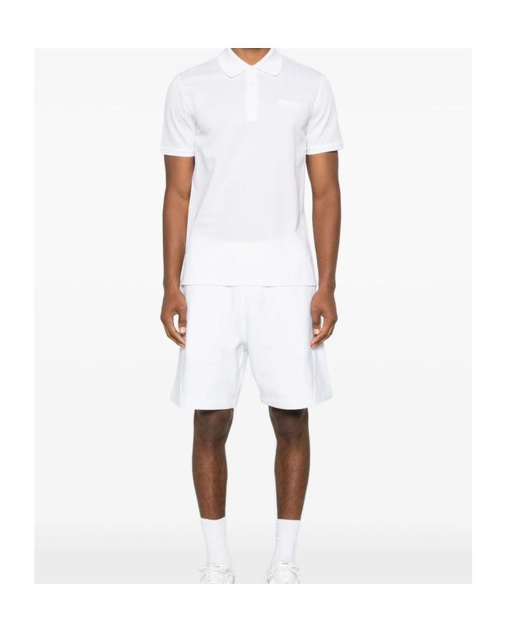 Givenchy White Paris Logo Patch Short-Sleeved Polo Shirt for men