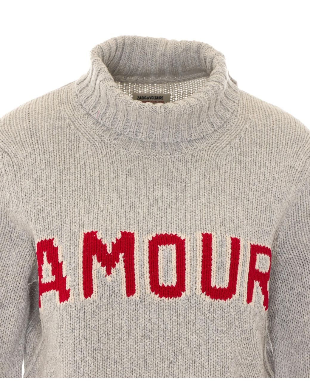 Zadig & Voltaire Gray Nalma Amour Turtleneck Sweater