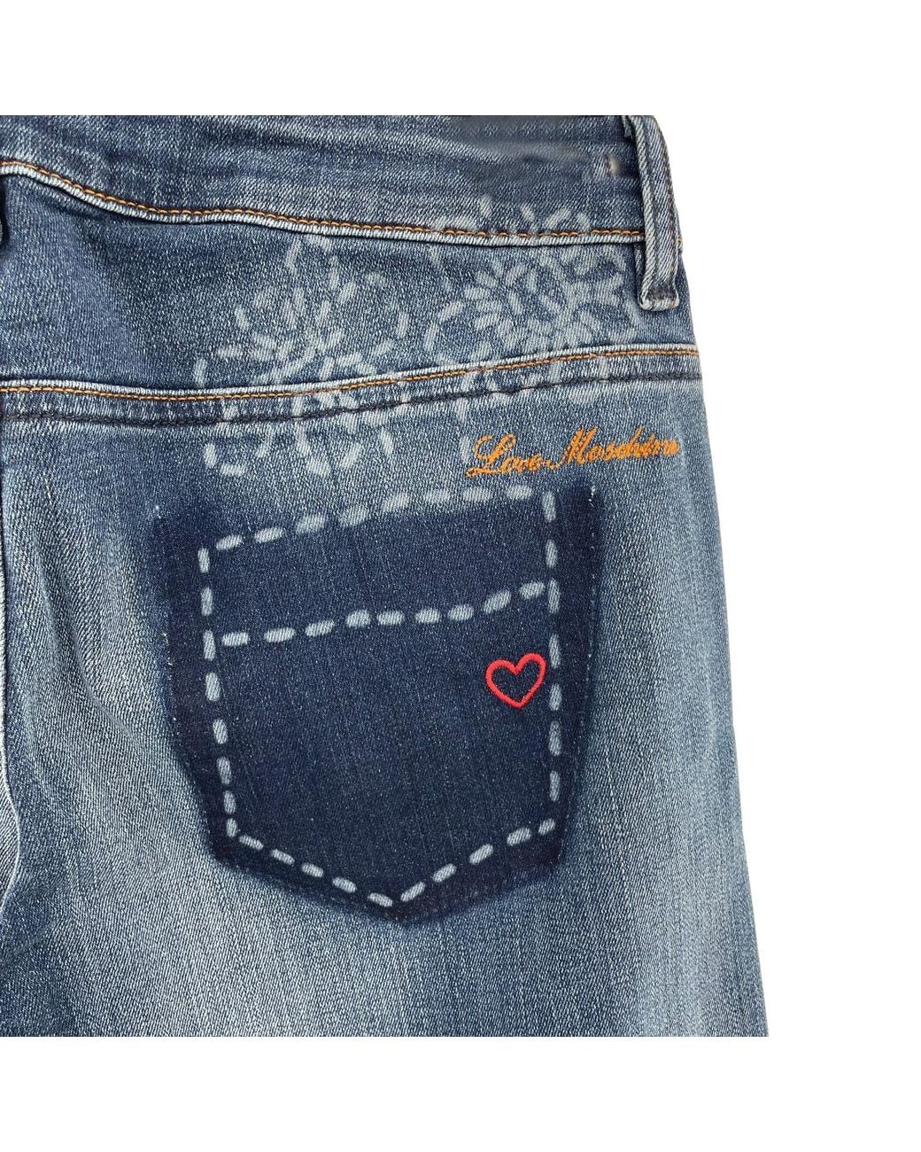 Moschino Blue Belt-Strap Jeans