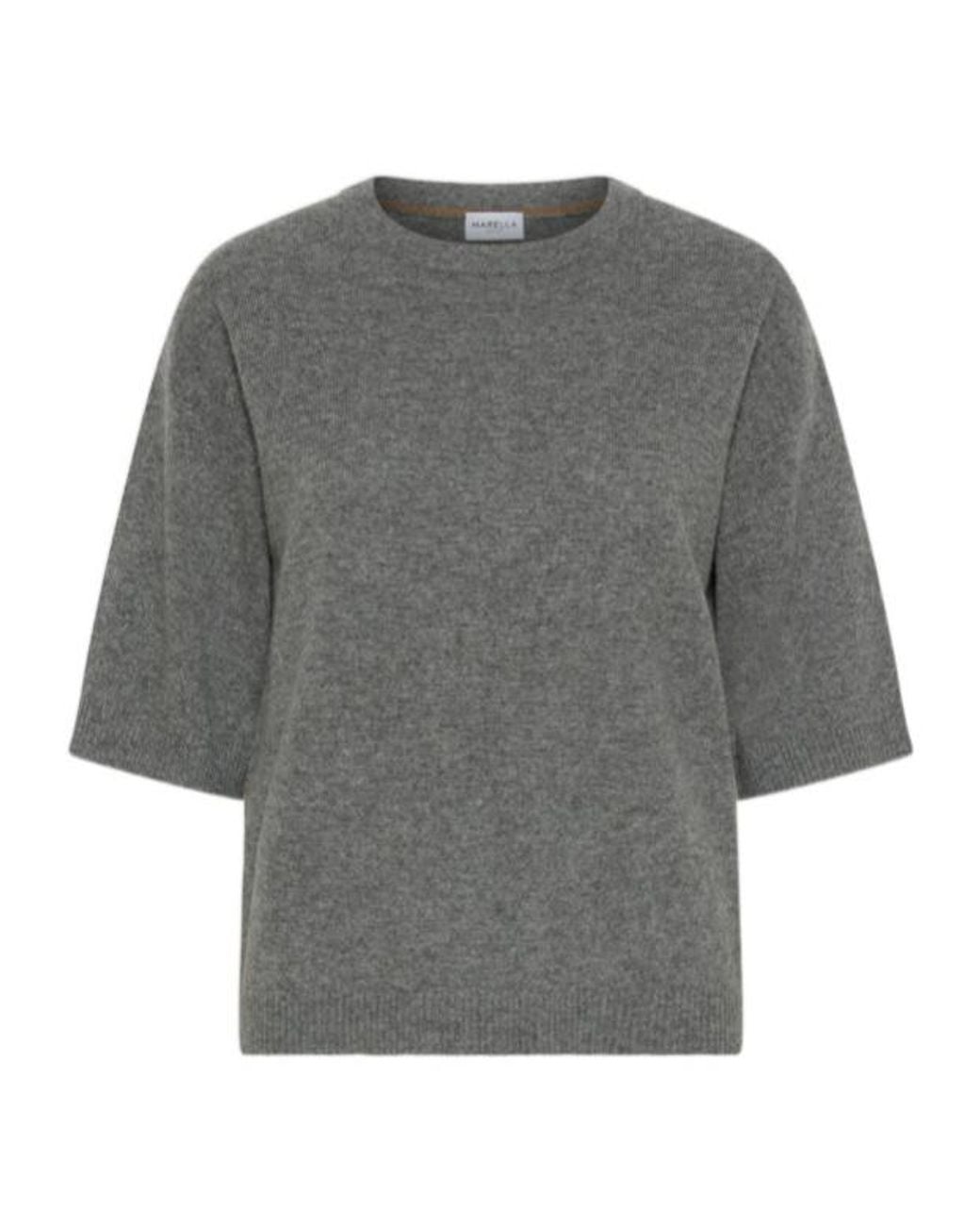 Marella Gray Wool And Cashmere Elbow-Length Jumper