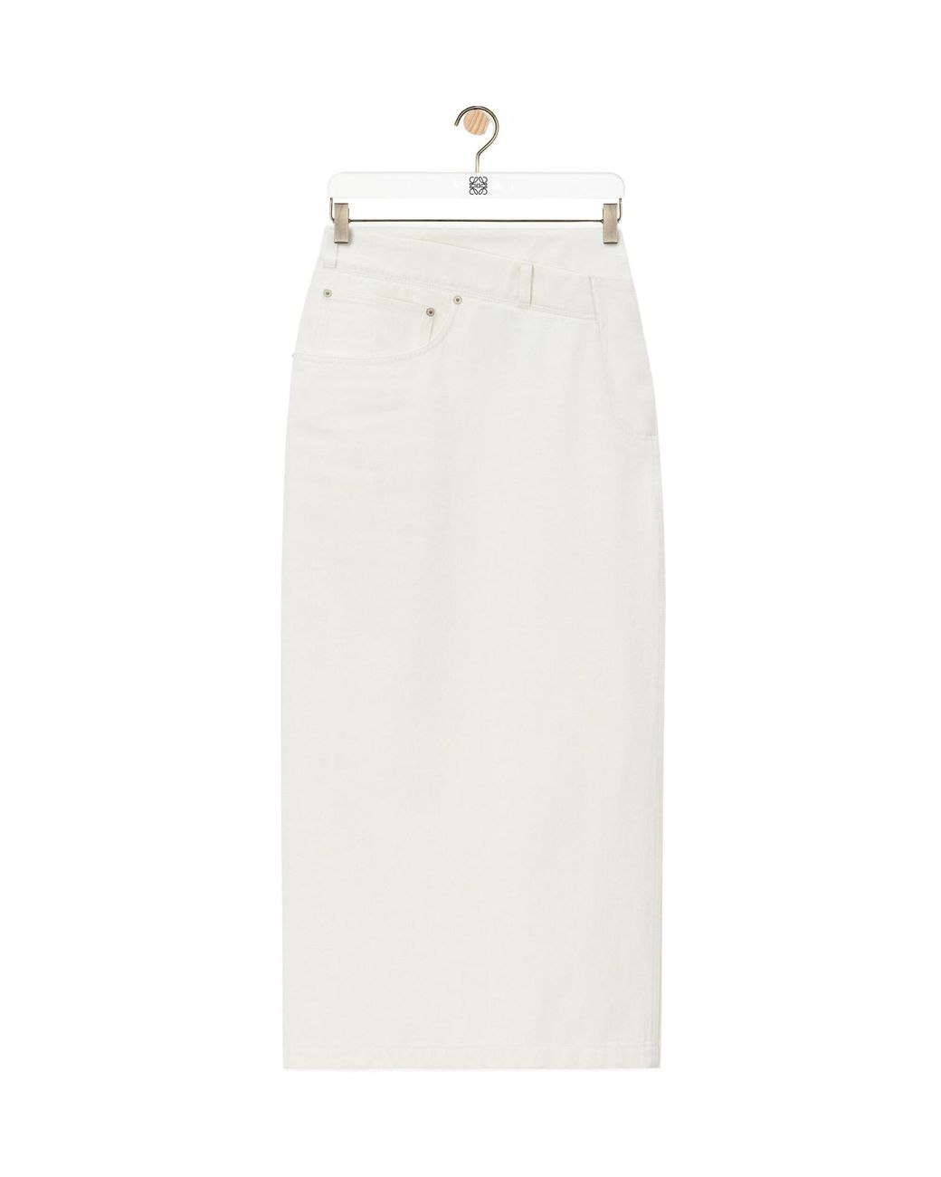 Loewe White Deconstructed Denim Skirt