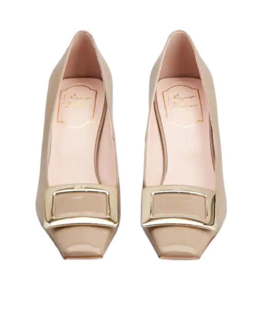 Roger Vivier Natural Logo Engraved Block Heel Pumps