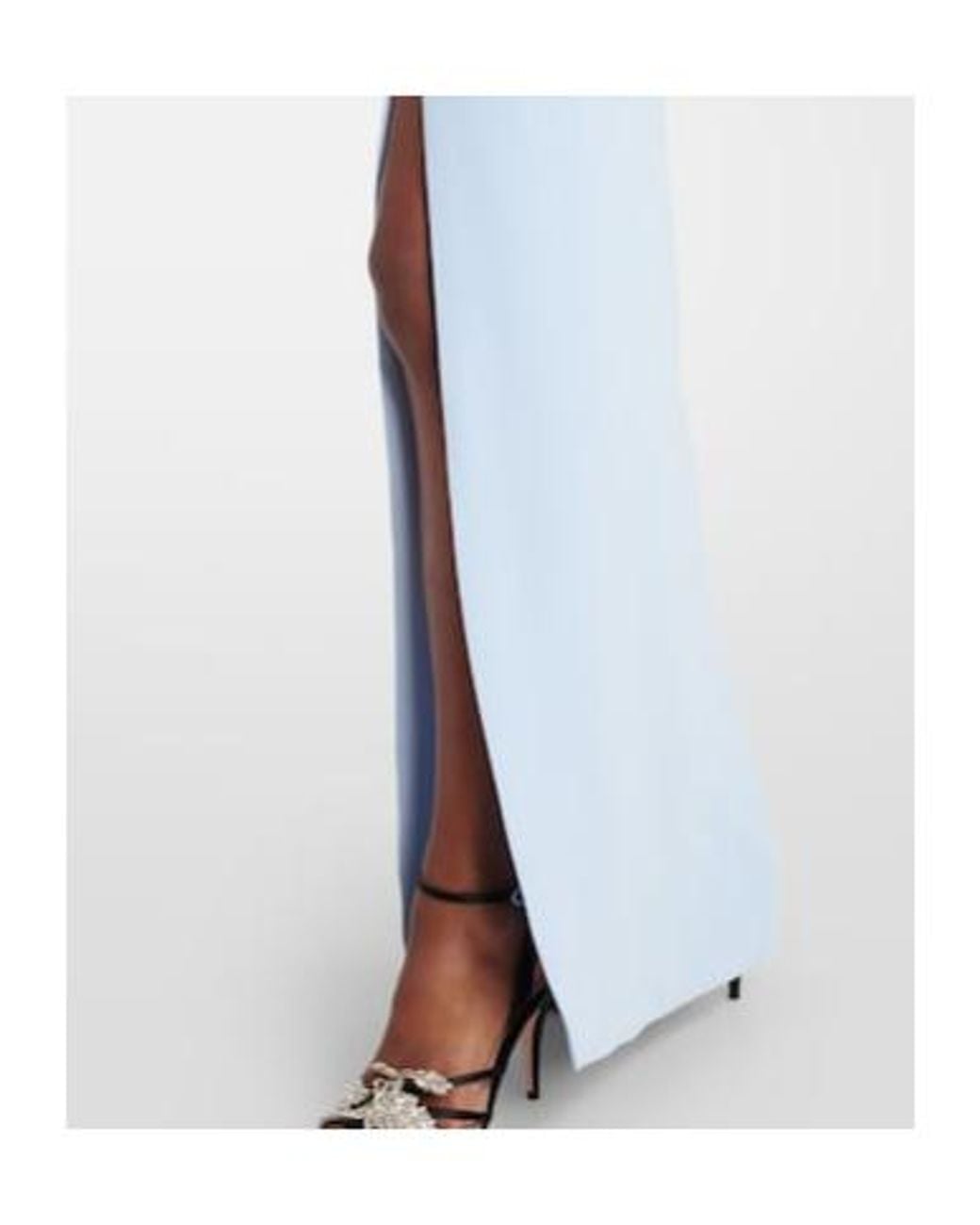 Solace London Blue Alexis Asymmetric Off-Shoulder Gown